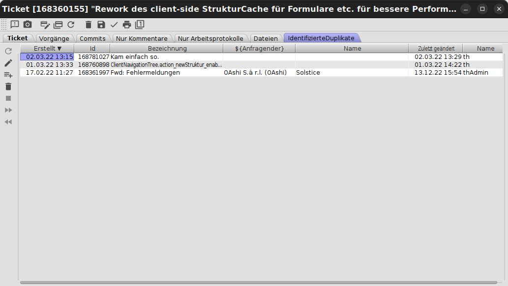modules ticket reiter identifizierte duplikate